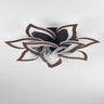32" Flower Ceiling Fan With LED Dimmable Light, Low Profile Flush Mount Fan With Remote Control, 6 Speeds