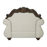 Pierce - Chair With Pillow - Beige Fabric & Cherry