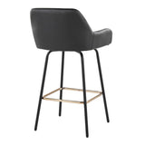 Daniella - 24" Fixed-Height Counter Stool (Set of 2) - Black Metal