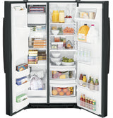 GE GSE25GGPBB - 36 in. 25.3 cu. ft. Energy Star Side-by-Side Refrigerator with External Ice & Water Dispenser - Black