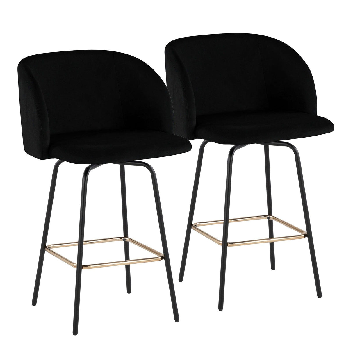 Fran - Glam Fixed-Height Swivel Counter Stool (Set of 2)