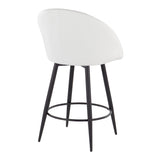 Matisse - 26" Highback Fixed-Height Counter Stool With Swivel And Round Black Metal Footrest (Set of 2) - Black Metal