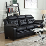 Eaton - Padded Sofa With Tufted Design - Black