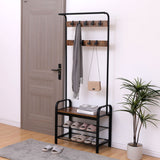 Hall Tree With Shoe Bench For Entryway With 9 Removable Hooks