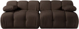 Orin - Velvet Performance Fabric Upholstered 2 Piece Modular Sofa