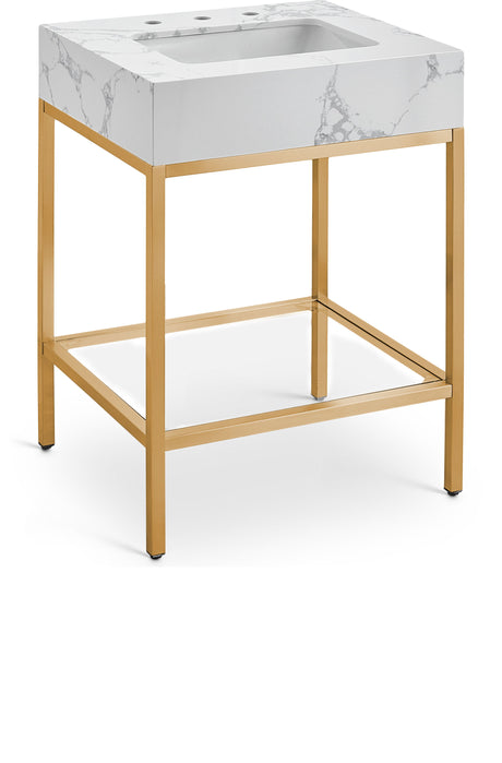 Marmo - Engineered Marble Bathroom Vanity With Gold Base