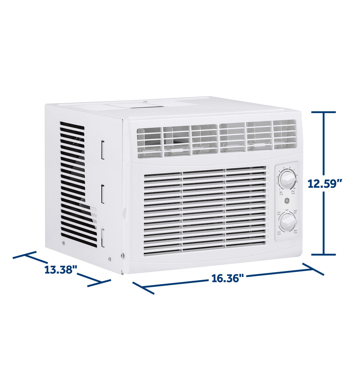 GE 5,000 BTU Mechanical Window Air Conditioner, 115V, Small Rooms up to 150 sq. ft., White