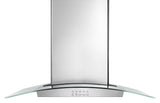Whirlpool WVI75UC6DS 36-inch glass island mount range hood in stainless steel