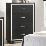 4 Drawer Bedroom Chest With Handles Furniture - Black