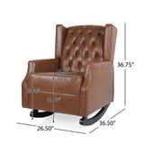 Moss - Upholstered Rocking Recliner With Diamond Tufting And Wingback - Light Brown