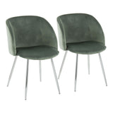 Fran - Chair - Chrome And Sage Green Velvet (Set of 2)