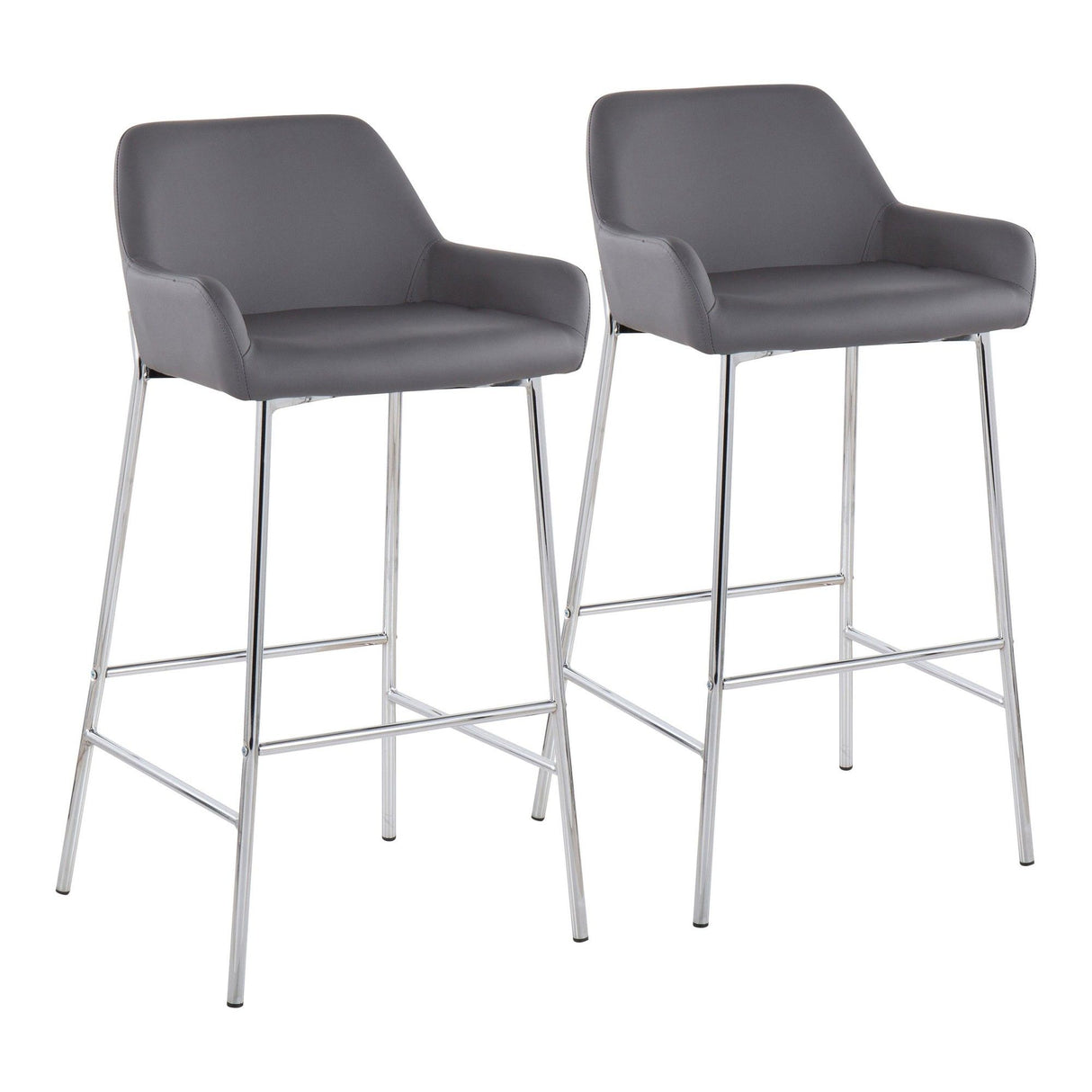 Daniella - Fixed-Height Bar Stool Set - Chrome Frame