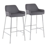 Daniella - Fixed-Height Bar Stool Set - Chrome Frame