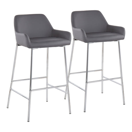 Daniella - Fixed-Height Bar Stool Set - Chrome Frame