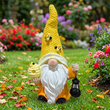 Tree Spirit Old Man Statue With Bee Decor, Garden Sculpture Ornament - Yellow / White