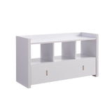 Shoe Entry Bench With Three Shelves, One Drawer With Divided Compartment