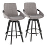 Cosmo - Fixed-Height Counter Stool (Set of 2) - Black Bamboo Base, Black Footrest