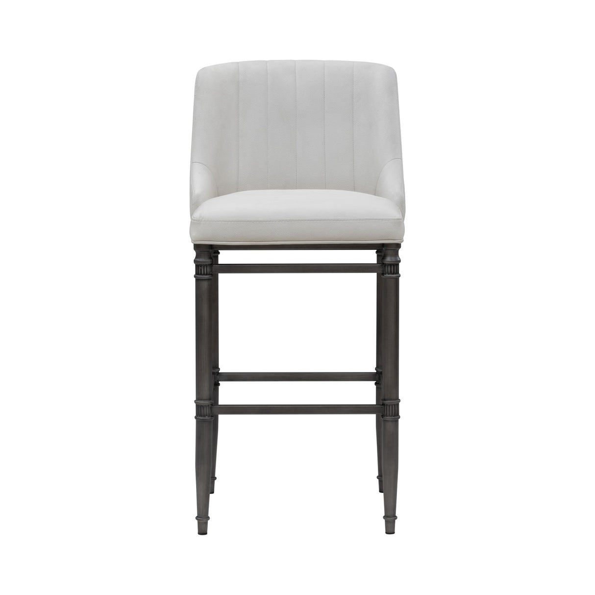 Marvin - Steel Frame Faux Leather Upholstered Bar Height Barstool