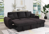 Veronica - Reversible Sleeper Sectional Sofa With Storage Chaise - Black