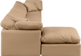 Indulge - Faux Leather 5 Piece Modular Sectional With Chaise - Tan