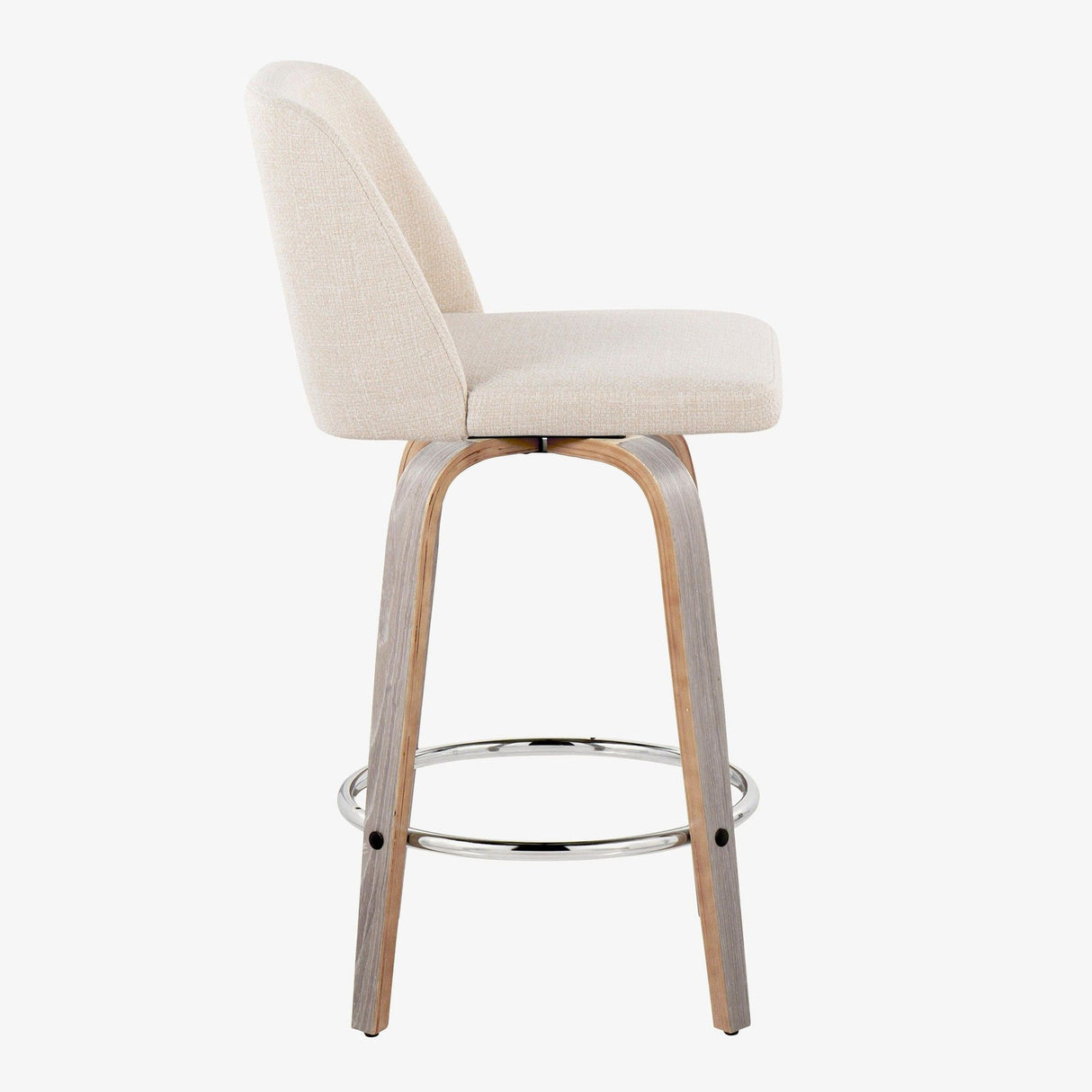 Toriano - 26" Fixed-Height Counter Stool (Set of 2) - Light Gray And Cream