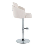 Dahlia - Contemporary Adjustable Barstool (Set of 2) - Chrome Metal Frame