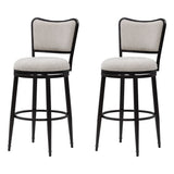 Baxter - Steel Frame Fabric Upholstered Swivel Bar Height Barstool
