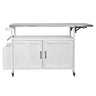 Foldable Outdoor Kitchen Island With Lockable Wheels, Storage Cabinet And Towel Rack For Patio