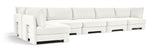 Hammond - Velvet Performance Fabric Upholstered 6 Piece L-Shaped Armless Sectional