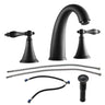 Elegant 2 Handle Widespread Bathroom Faucet With Pop Up Drain And Water Supply Lines