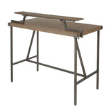 Gia - Industrial Counter Table - Wood-Pressed Grain Bamboo Top