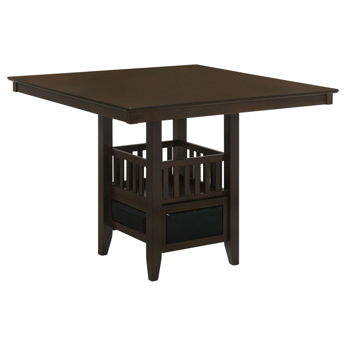 Finley - Square Counter Table With Storage Pedestal Dining Table - Espresso