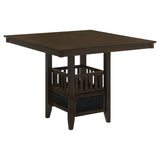 Finley - Square Counter Table With Storage Pedestal Dining Table - Espresso