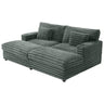 Plush Oversized Double Chaise Lounge Sofa Bed With USB Ports And Cup Holders