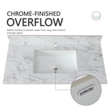 Elegant Bathroom Vanity Top With Rectangular Ceramic Sink And Backsplash