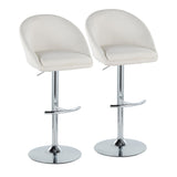 Matisse - Highback Adjustable Barstool With Rounded T Footrest (Set of 2) - Chrome Metal