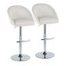 Matisse - Highback Adjustable Barstool With Rounded T Footrest (Set of 2) - Chrome Metal