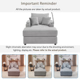 Modern Style Single Sofa Sofa Couch With Storage Space, A Movable Ottoman, 2 USB Ports, 2 Cup Holders, A Phone Holder For Living Room