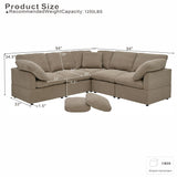 Modular Cloud Sofa With Freely Configurable Corner, L - Shaped Living Room Sofa - Camel