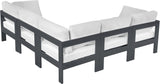 Nizuc - Outdoor Patio 5 Piece Modular Sectional With Gray Frame