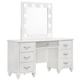 Charlotte - 7 Drawer Vanity Desk With LED Mirror - White