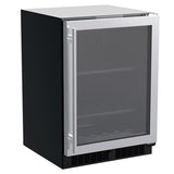 24-In Built-In Beverage Center With Wine Cradle with Door Style - Stainless Steel Frame Glass - (MLBV124SG01A)