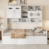Daybed With All-In-One Cabinet And Shelf