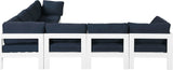 Nizuc - Outdoor Patio 7 Piece Modular Sectional With White Frame