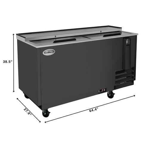 65 in. Commercial Bottle Cooler in Black with Built-In Opener, ETL Listed, 19 cu. ft. (KM-BOC65-BK)