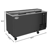 65 in. Commercial Bottle Cooler in Black with Built-In Opener, ETL Listed, 19 cu. ft. (KM-BOC65-BK)