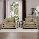 Modern Classic Corduroy Fabric Single Chair Deep Seat Sofa With Pillow
