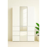 Elise - Modular Wood Closet System With Mirror For Custom Storage Solutions - White