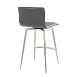 Mason - 26" Upholstered Fixed-Height Counter Stool With Swivel (Set of 2) - Stainless Steel
