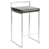 Fuji - 26" Stackable Counter Stool - Brushed Stainless Steel
